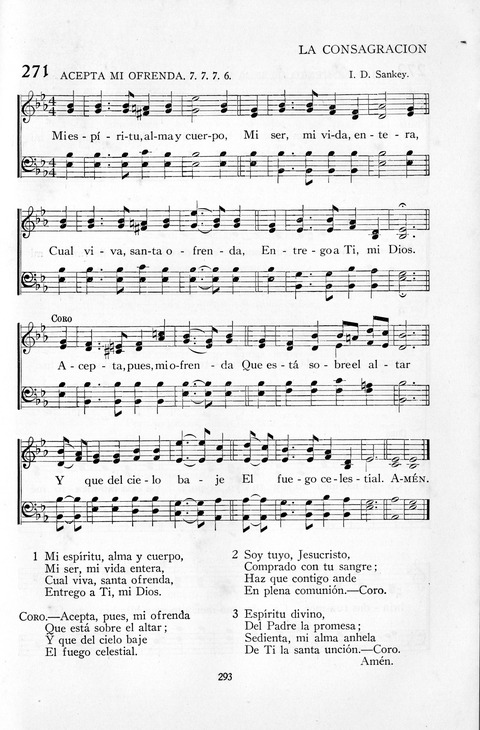 El Himnario para el uso de las Iglesias Evangelicas de Habla Espanola en Todo el Mundo page 293