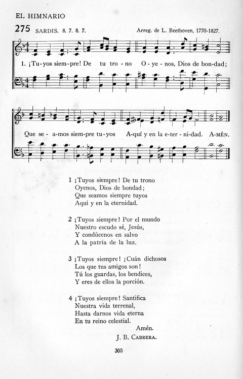El Himnario para el uso de las Iglesias Evangelicas de Habla Espanola en Todo el Mundo page 300