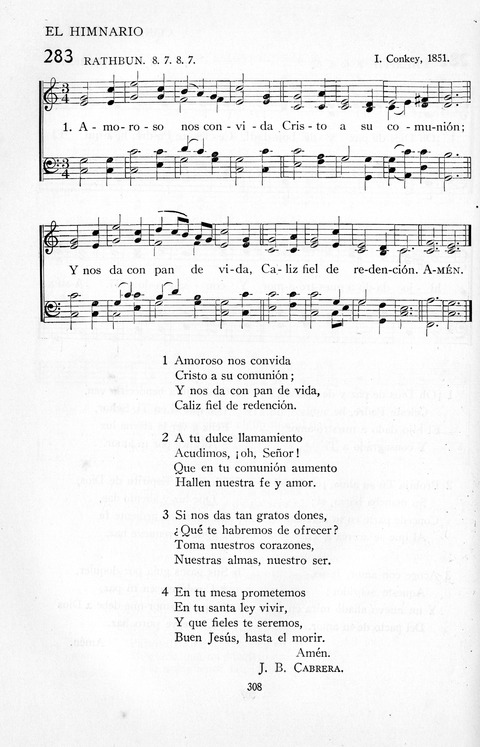 El Himnario para el uso de las Iglesias Evangelicas de Habla Espanola en Todo el Mundo page 308