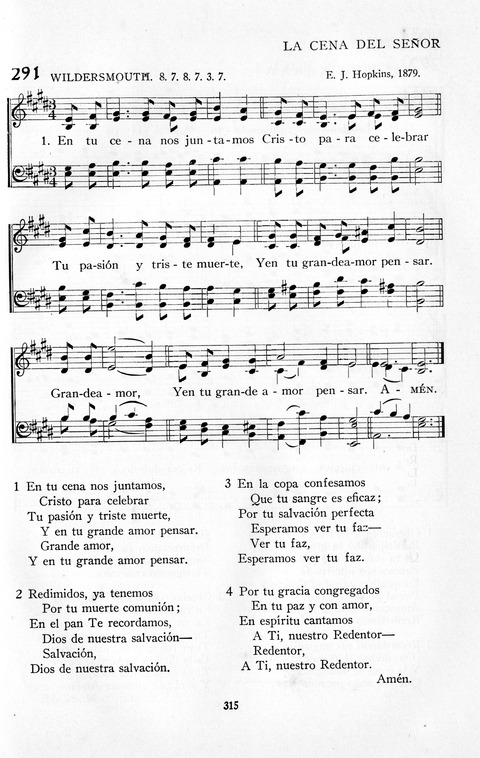 El Himnario para el uso de las Iglesias Evangelicas de Habla Espanola en Todo el Mundo page 315