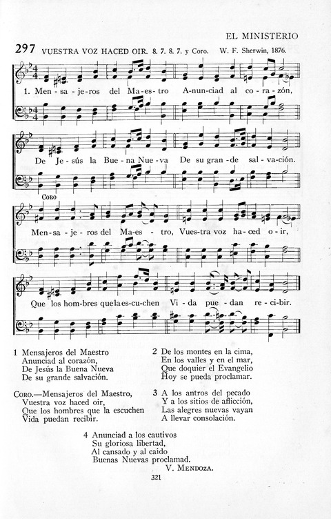 El Himnario para el uso de las Iglesias Evangelicas de Habla Espanola en Todo el Mundo page 321