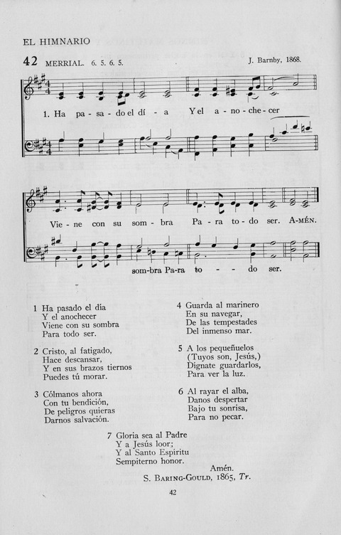 El Himnario para el uso de las Iglesias Evangelicas de Habla Espanola en Todo el Mundo page 42