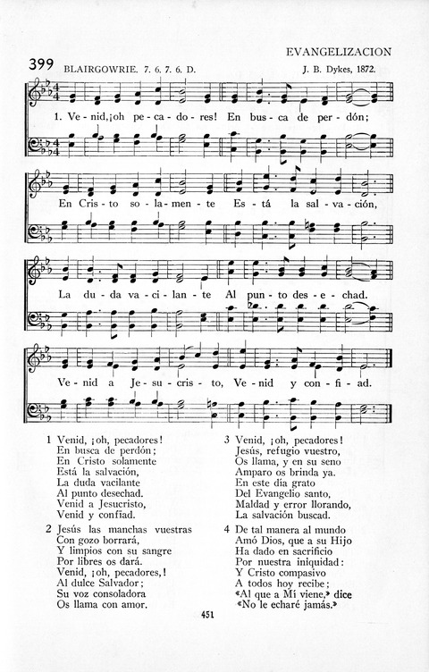 El Himnario para el uso de las Iglesias Evangelicas de Habla Espanola en Todo el Mundo page 452