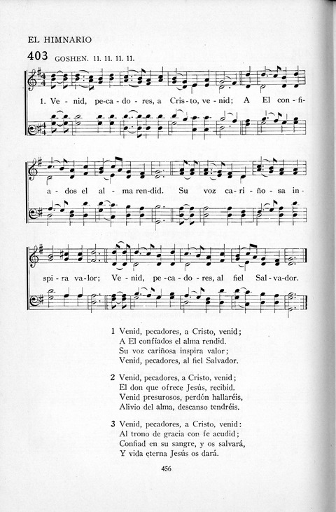 El Himnario para el uso de las Iglesias Evangelicas de Habla Espanola en Todo el Mundo page 457