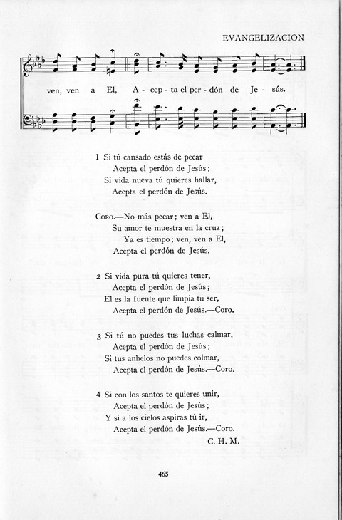 El Himnario para el uso de las Iglesias Evangelicas de Habla Espanola en Todo el Mundo page 466