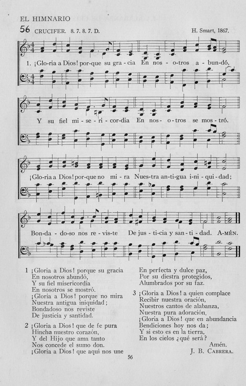 El Himnario para el uso de las Iglesias Evangelicas de Habla Espanola en Todo el Mundo page 56