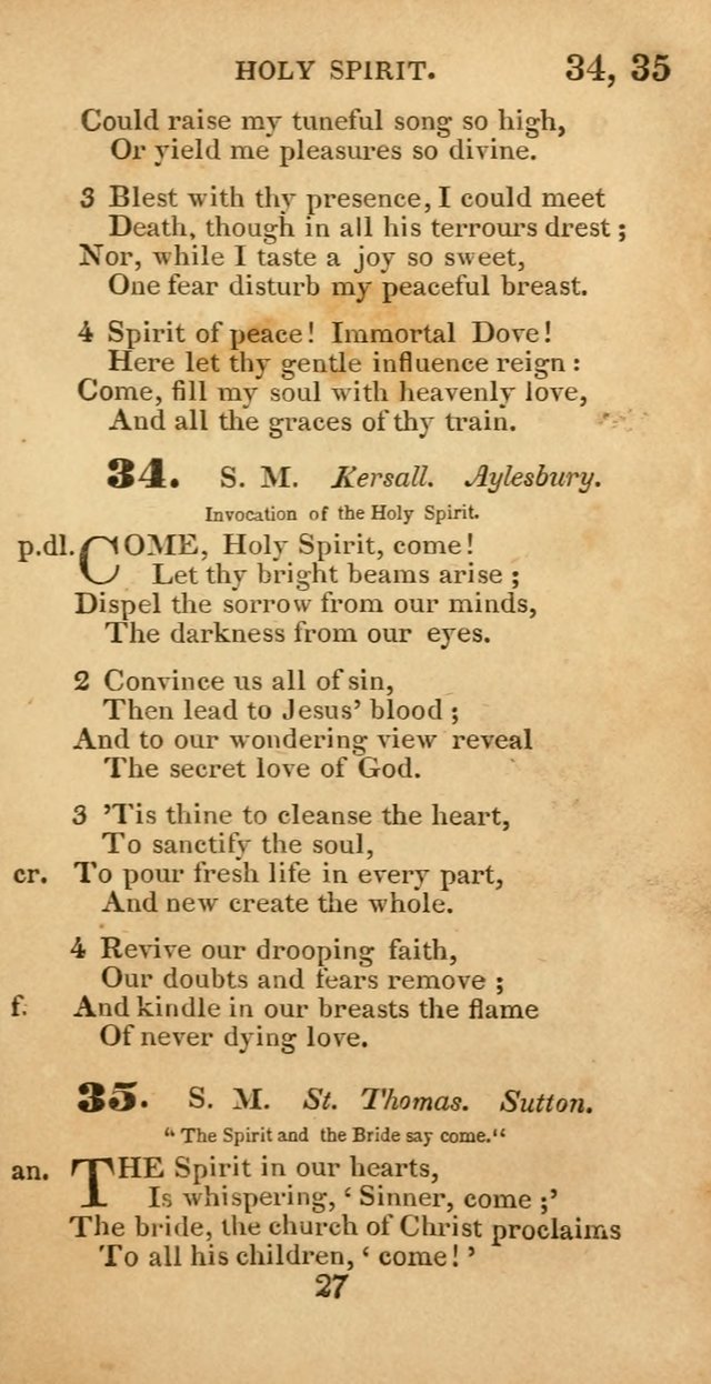 Evangelical Hymns: original and selected: designed for the use of families and private circles; for social prayer meetings, seasons of revival or oother occasions of special interest page 27