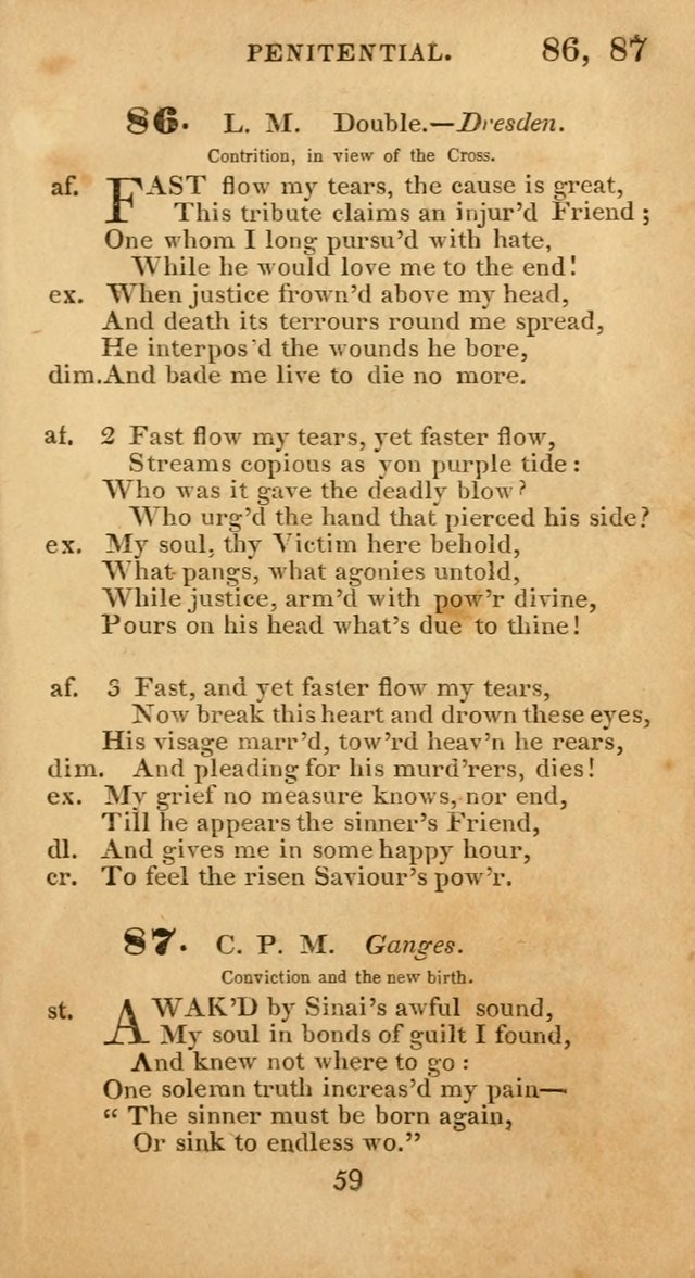 Evangelical Hymns: original and selected: designed for the use of families and private circles; for social prayer meetings, seasons of revival or oother occasions of special interest page 57