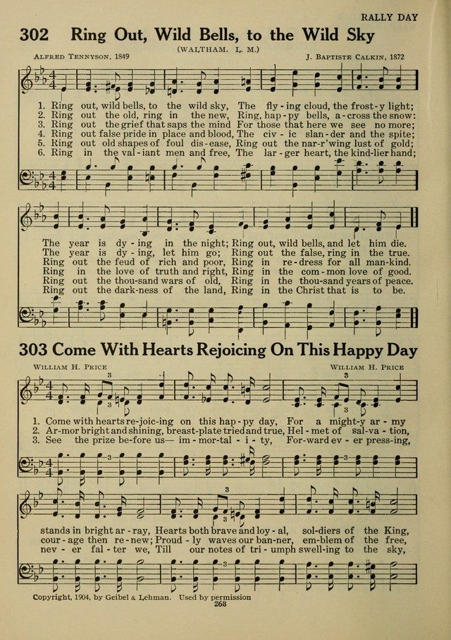 Elmhurst Hymnal: and orders of worship for the Sunday school, young  people's meetings and church services 302. Ring out, wild bells, to the wild  sky | Hymnary.org