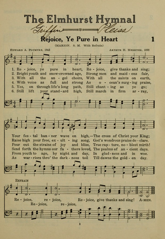 Elmhurst Hymnal: and orders of worship for the Sunday school, young people