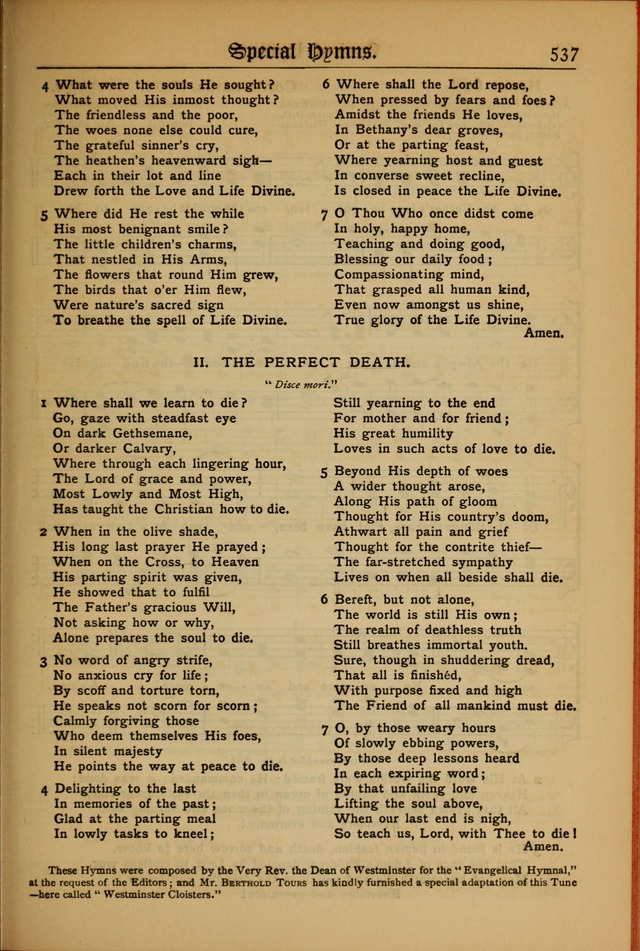 The Evangelical Hymnal with Tunes page 541