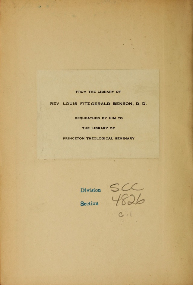 The Evangelical Hymnal with Tunes page ii
