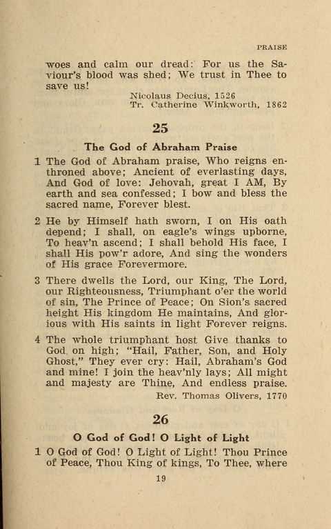 The Evangelical Hymnal. Text edition page 19