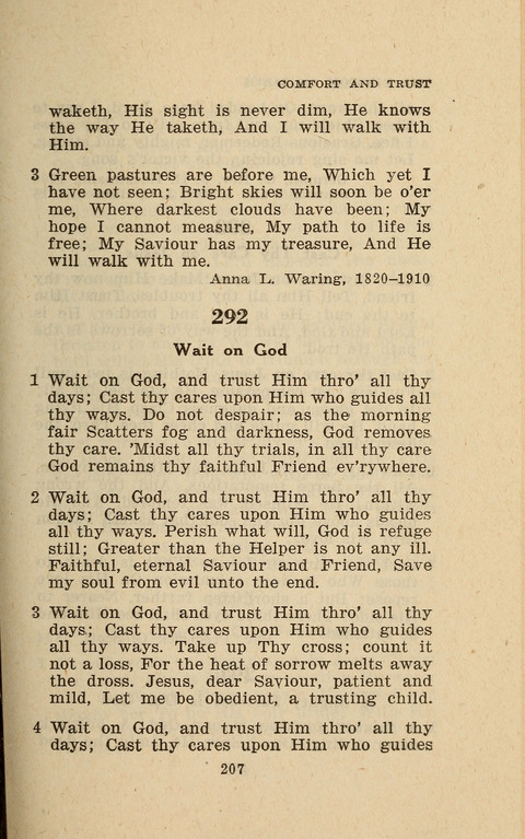 The Evangelical Hymnal. Text edition page 207
