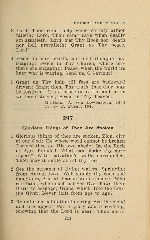 The Evangelical Hymnal. Text edition page 211