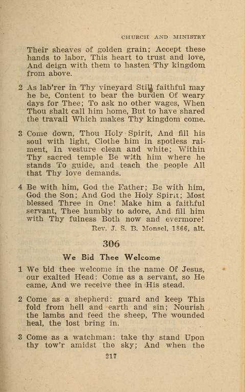 The Evangelical Hymnal. Text edition page 217