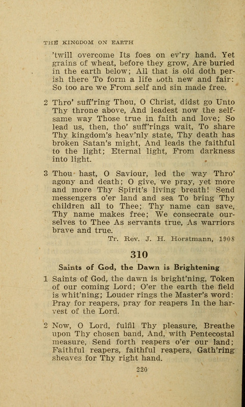 The Evangelical Hymnal. Text edition page 220