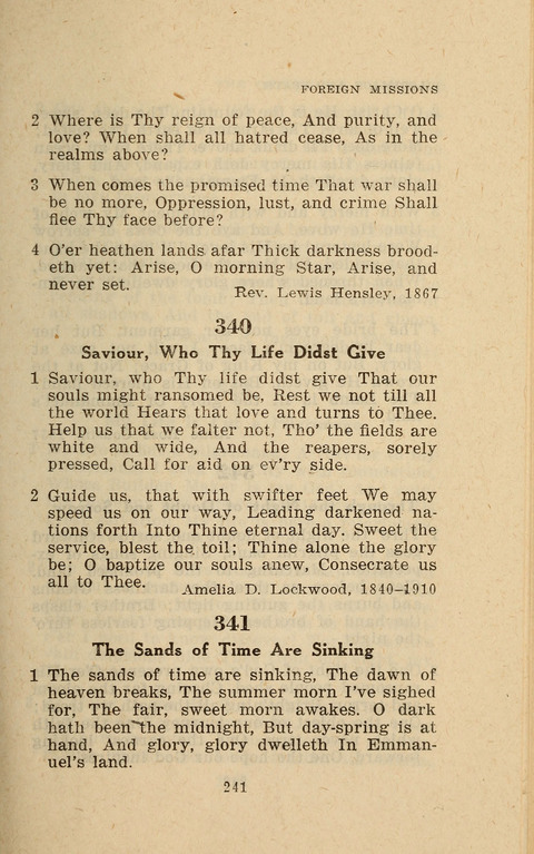 The Evangelical Hymnal. Text edition page 241