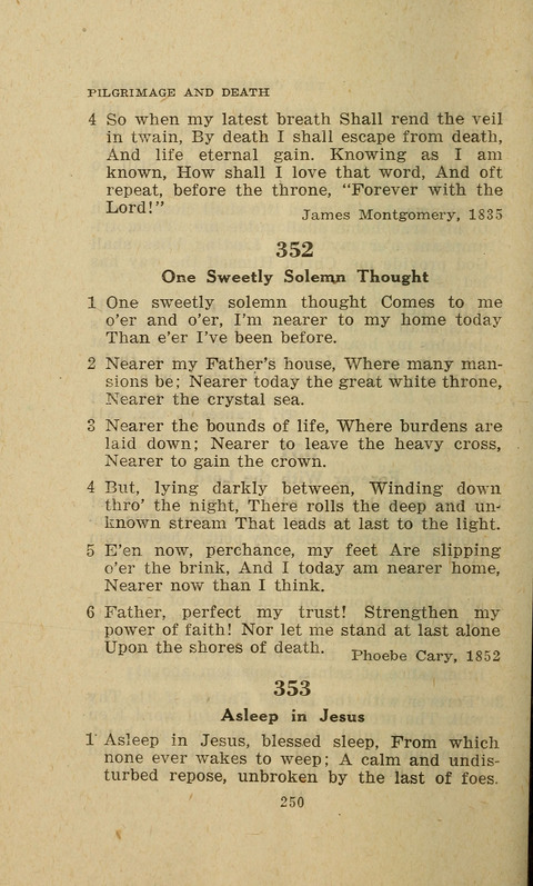 The Evangelical Hymnal. Text edition page 250