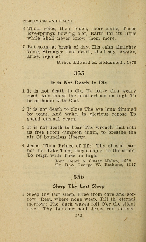 The Evangelical Hymnal. Text edition page 252