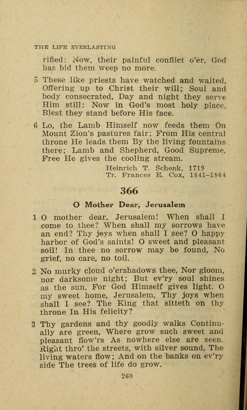 The Evangelical Hymnal. Text edition page 260
