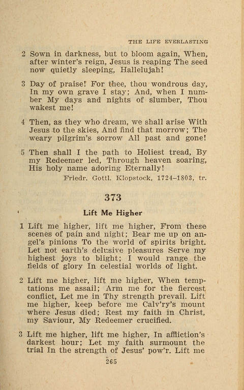 The Evangelical Hymnal. Text edition page 265