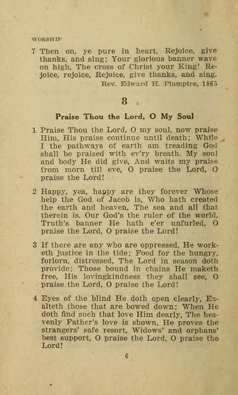 The Evangelical Hymnal. Text edition page 6