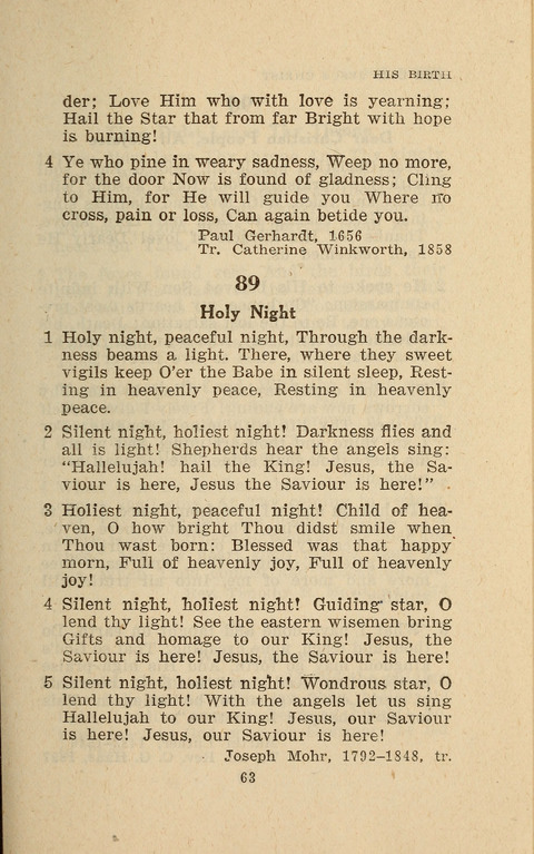 The Evangelical Hymnal. Text edition page 63