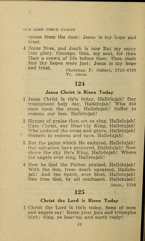 The Evangelical Hymnal. Text edition page 88