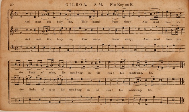 The easy instructor: or, A new method of teaching sacred harmony. Containing, I. The rudiments of music on an improved plan ... II. A choice collection of psalm tunes and anthems page 20