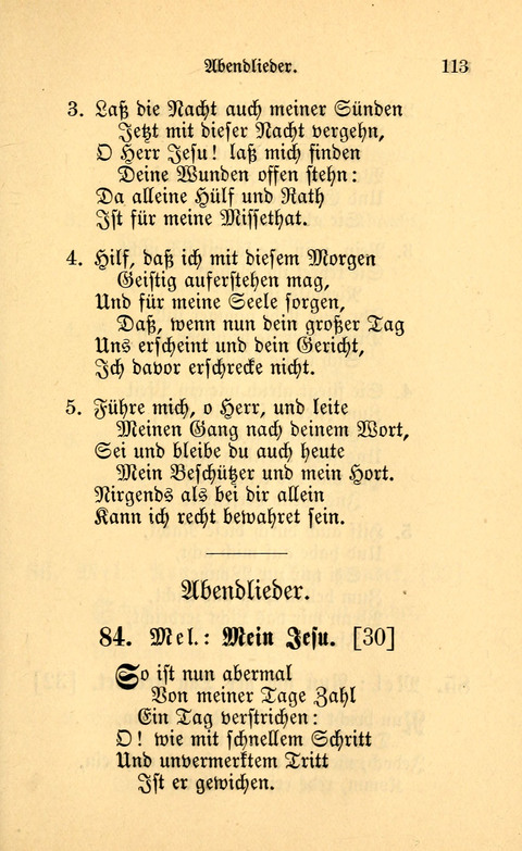 Eine Kleine Lieder-Sammlung: zum Allgemeinen Gebrauch des Wahren Gottes- dienstes, für die Gemeinde Gottes page 113