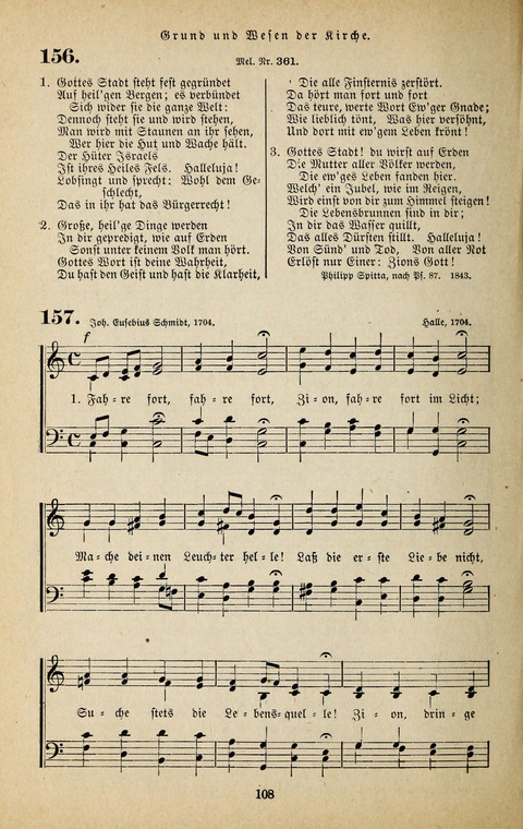 Evangelischer Liederschatz: eine Auswahl der bekanntesten Kernlieder für Sonntags-Schule, Vereine und Gottesdienste (2. Auflage) page 108