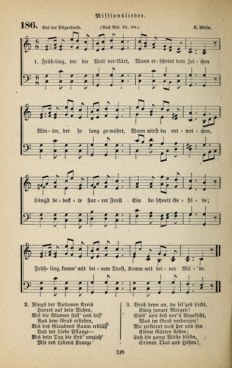 Evangelischer Liederschatz: eine Auswahl der bekanntesten Kernlieder für Sonntags-Schule, Vereine und Gottesdienste (2. Auflage) page 128
