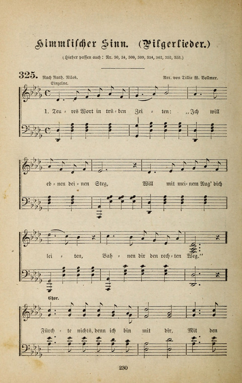 Evangelischer Liederschatz: eine Auswahl der bekanntesten Kernlieder für Sonntags-Schule, Vereine und Gottesdienste (2. Auflage) page 230
