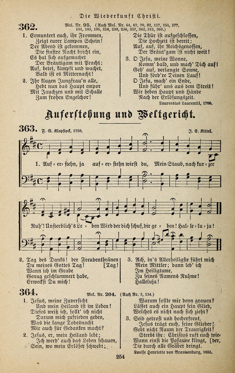 Evangelischer Liederschatz: eine Auswahl der bekanntesten Kernlieder für Sonntags-Schule, Vereine und Gottesdienste (2. Auflage) page 254