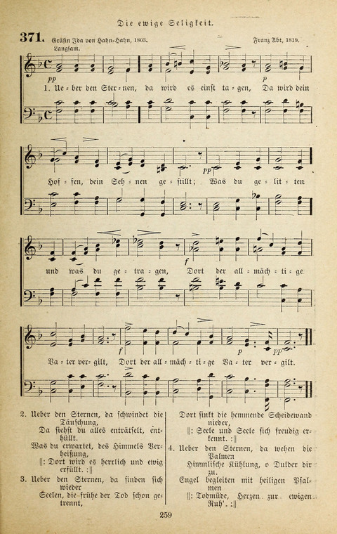 Evangelischer Liederschatz: eine Auswahl der bekanntesten Kernlieder für Sonntags-Schule, Vereine und Gottesdienste (2. Auflage) page 259