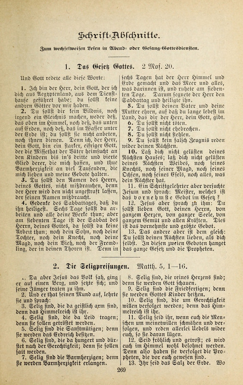 Evangelischer Liederschatz: eine Auswahl der bekanntesten Kernlieder für Sonntags-Schule, Vereine und Gottesdienste (2. Auflage) page 269