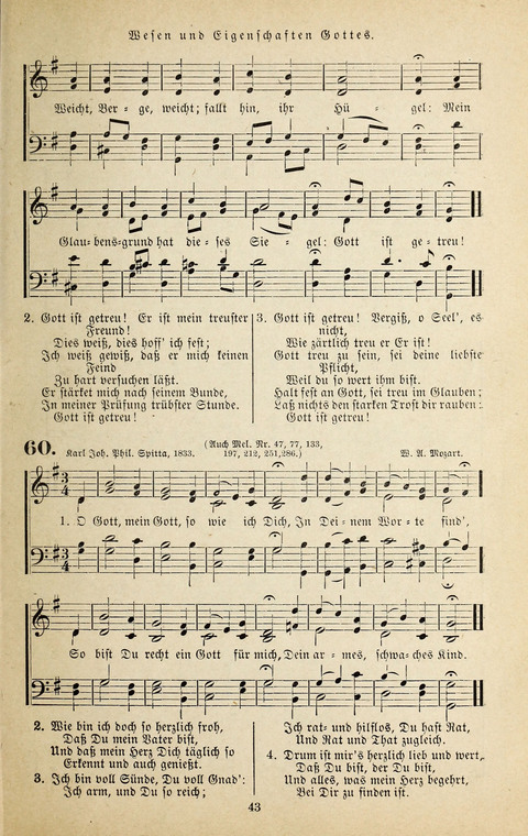 Evangelischer Liederschatz: eine Auswahl der bekanntesten Kernlieder für Sonntags-Schule, Vereine und Gottesdienste (2. Auflage) page 43
