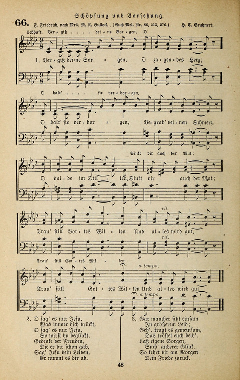 Evangelischer Liederschatz: eine Auswahl der bekanntesten Kernlieder für Sonntags-Schule, Vereine und Gottesdienste (2. Auflage) page 48