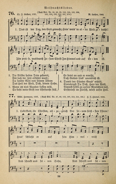 Evangelischer Liederschatz: eine Auswahl der bekanntesten Kernlieder für Sonntags-Schule, Vereine und Gottesdienste (2. Auflage) page 56