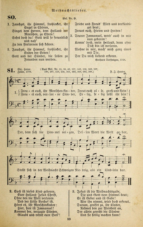 Evangelischer Liederschatz: eine Auswahl der bekanntesten Kernlieder für Sonntags-Schule, Vereine und Gottesdienste (2. Auflage) page 59