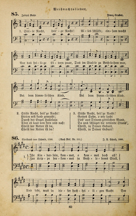 Evangelischer Liederschatz: eine Auswahl der bekanntesten Kernlieder für Sonntags-Schule, Vereine und Gottesdienste (2. Auflage) page 62