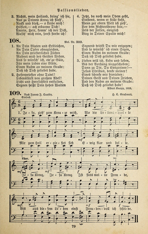 Evangelischer Liederschatz: eine Auswahl der bekanntesten Kernlieder für Sonntags-Schule, Vereine und Gottesdienste (2. Auflage) page 79