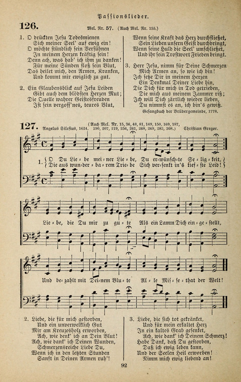 Evangelischer Liederschatz: eine Auswahl der bekanntesten Kernlieder für Sonntags-Schule, Vereine und Gottesdienste (2. Auflage) page 92