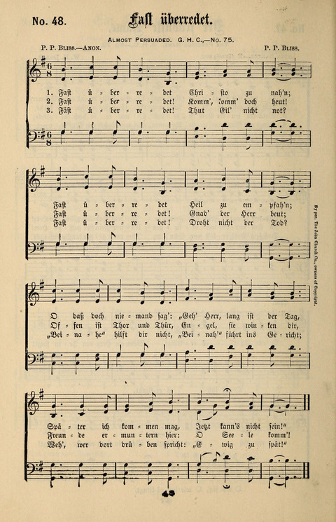 Evangeliums-Lieder 1 und 2: (Gospel Hymns) mit deutschen Kernliedern page 48