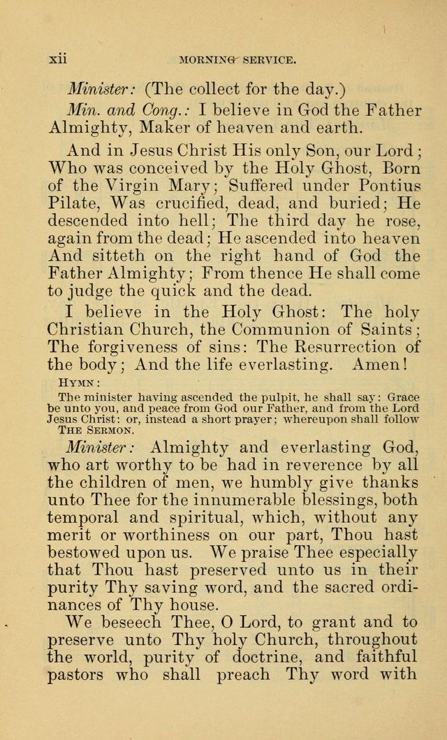 Evangelical Lutheran Hymnal page xx