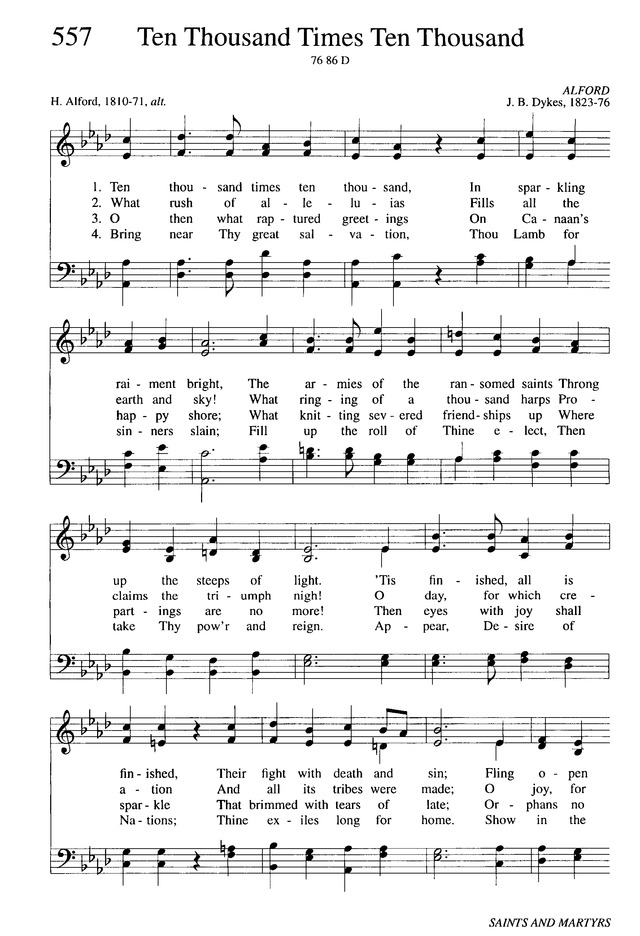 Evangelical Lutheran Hymnary 557. Ten thousand times ten thousand |  Hymnary.org