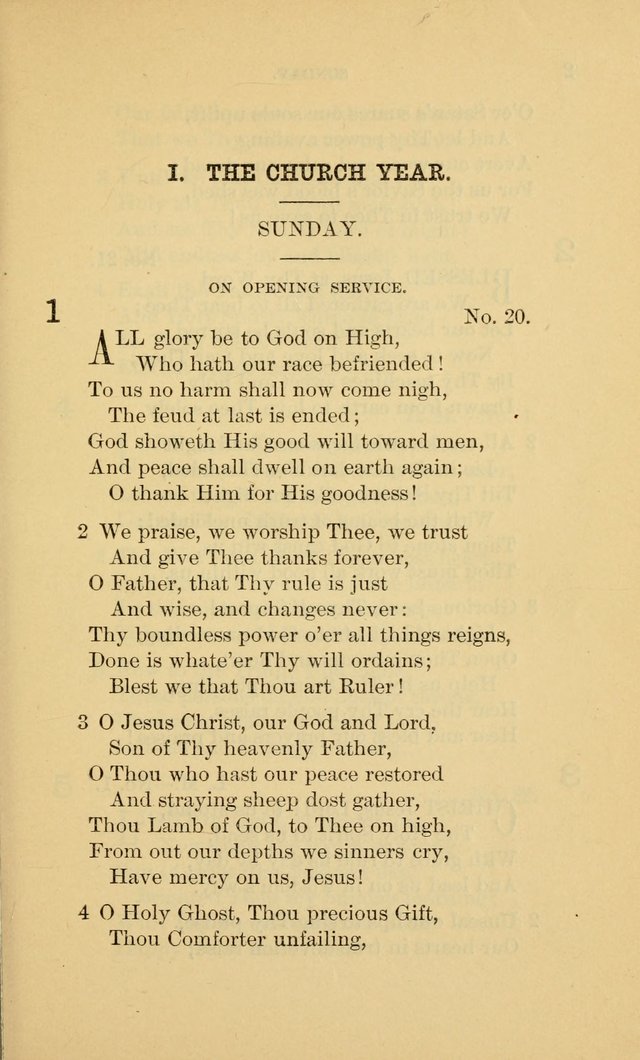 Evangelical Lutheran Hymnal. 9th ed. page 1