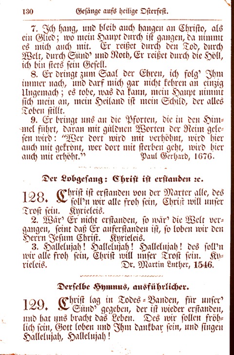 Evangelisch-Lutherisches Gesang-Buch: worin die gebräuchlichsten alten Kirchen-Lieder Dr. M. Lutheri und anderer reinen lehrer und zeugen Gottes, zur Befoerderung der wahren ... (2. verm. Aus.) page 130