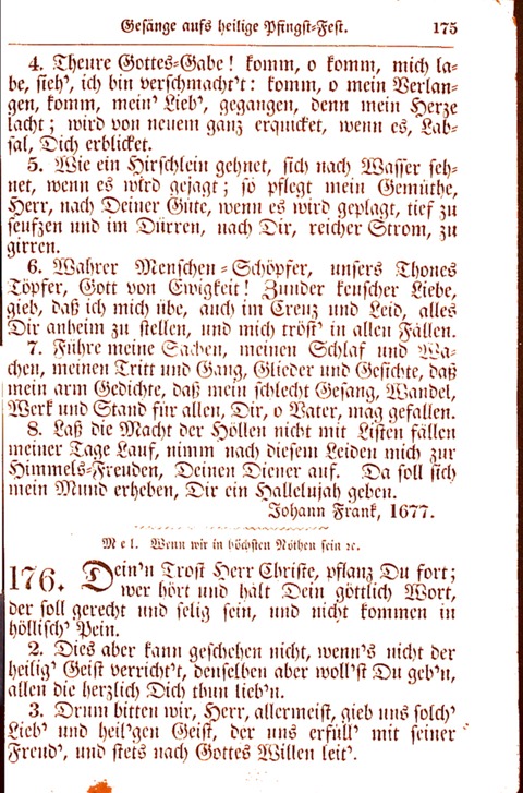 Evangelisch-Lutherisches Gesang-Buch: worin die gebräuchlichsten alten Kirchen-Lieder Dr. M. Lutheri und anderer reinen lehrer und zeugen Gottes, zur Befoerderung der wahren ... (2. verm. Aus.) page 175